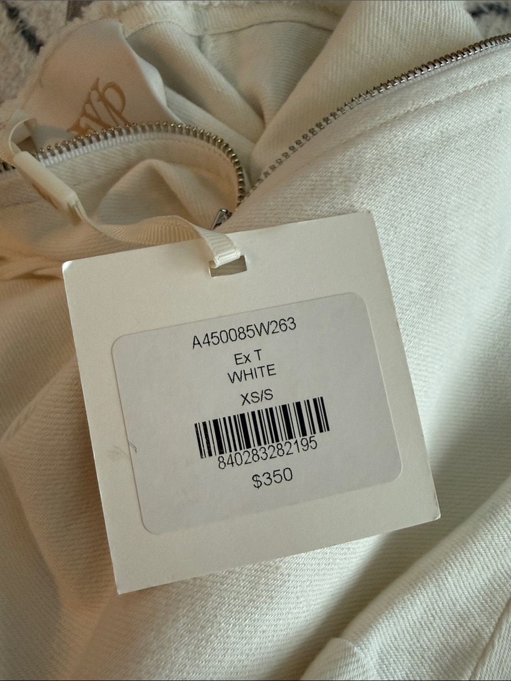 NWT TWP Ex T White Zip-Front Crewneck Top - Picture 10 of 12